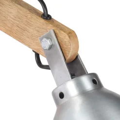 vidaXL Wandlamp E27 massief mangohout en ijzer zilverkleurig