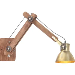 vidaXL Wandlamp industrieel rond E27 messingkleurig