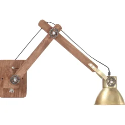 vidaXL Wandlamp industrieel rond E27 messingkleurig
