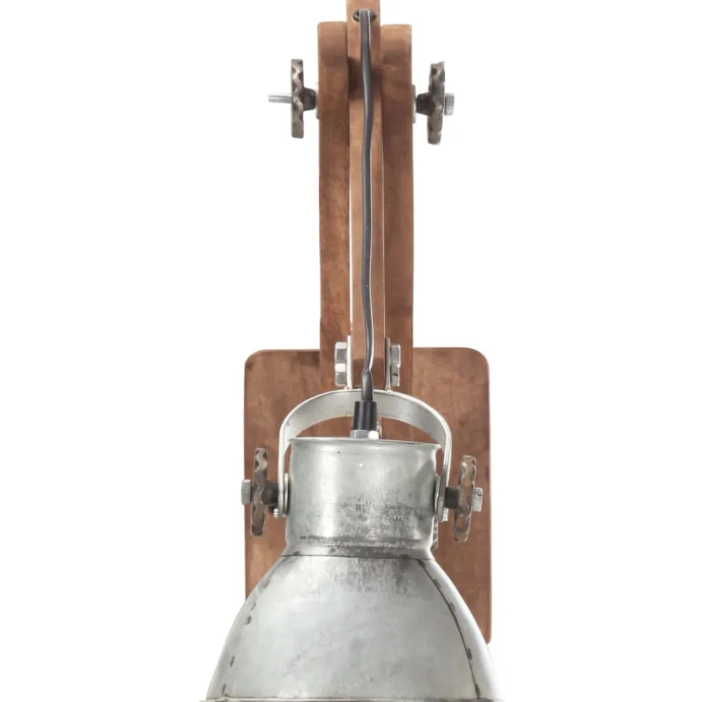 vidaXL Wandlamp industrieel rond E27 zilverkleurig