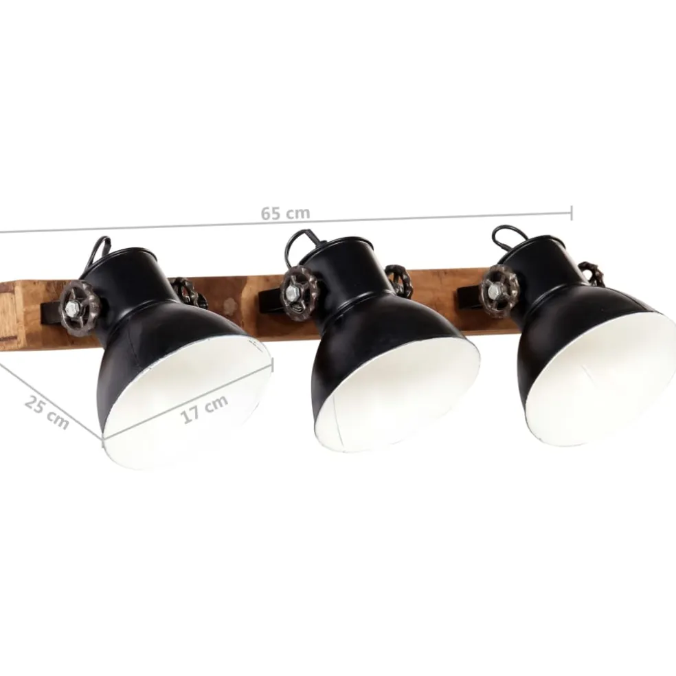 vidaXL Wandlamp industrieel E27 65x25 cm zwart