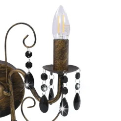 vidaXL Wandlamp met kralen 2xE14 antiekzwart