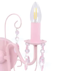 vidaXL Wandlamp met kralen 2 x E14 roze