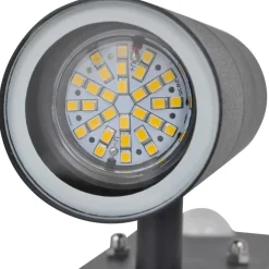 vidaXL Wandlamp met sensor LED cilindervormig RVS zwart