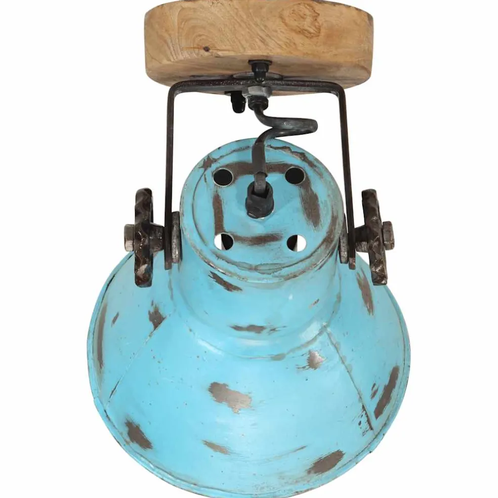 vidaXL Wandlamp 25 W E27 11,5x11,5x25 cm verweerd blauw