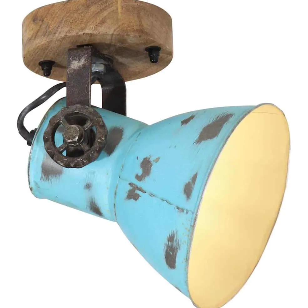 vidaXL Wandlamp 25 W E27 11,5x11,5x25 cm verweerd blauw