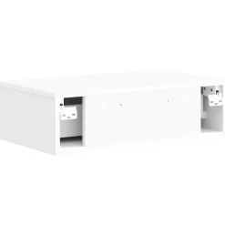 vidaXL Wandmontage Zijtafel Hoogglans Wit 59 x 34,5 x 17 cm