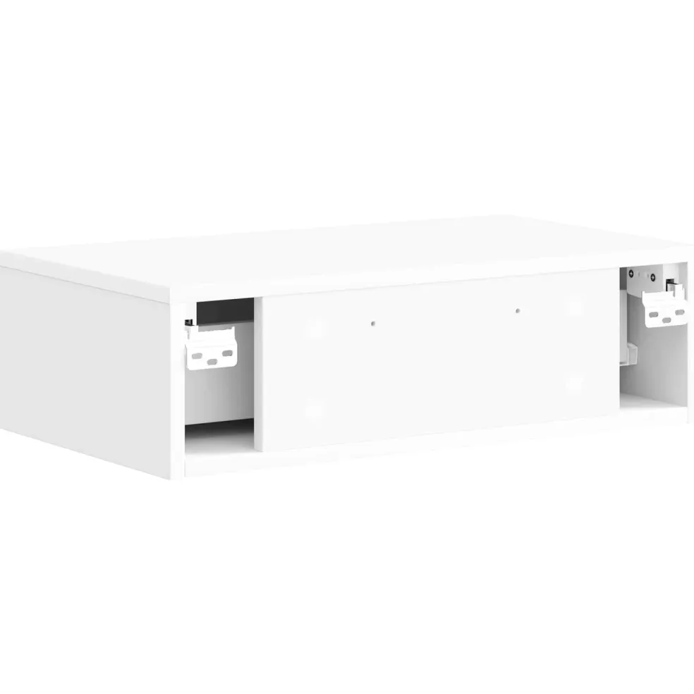 vidaXL Wandmontage Zijtafel Hoogglans Wit 59 x 34,5 x 17 cm