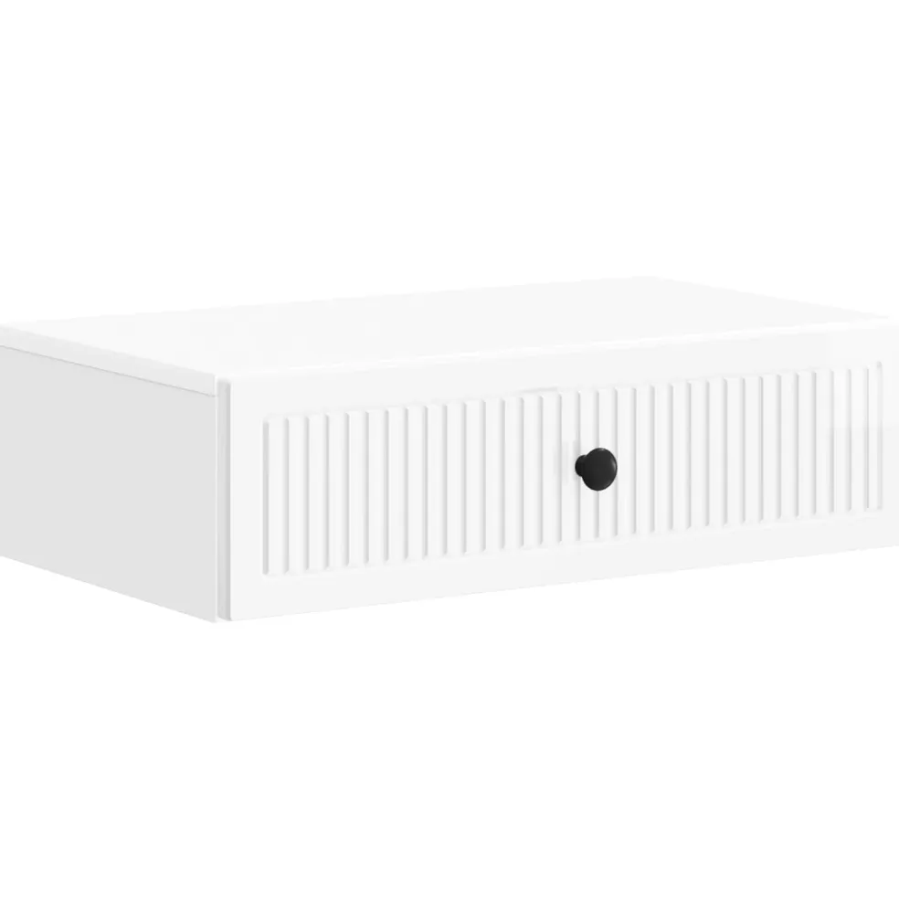 vidaXL Wandmontage Zijtafel Hoogglans Wit 59 x 34,5 x 17 cm