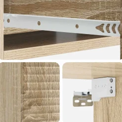 vidaXL Wandmontage Zijtafel 59 x 34,5 x 17 cm Bewerkt hout