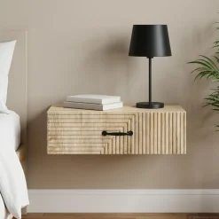 vidaXL Wandmontage Zijtafel 59 x 34,5 x 17 cm Bewerkt hout