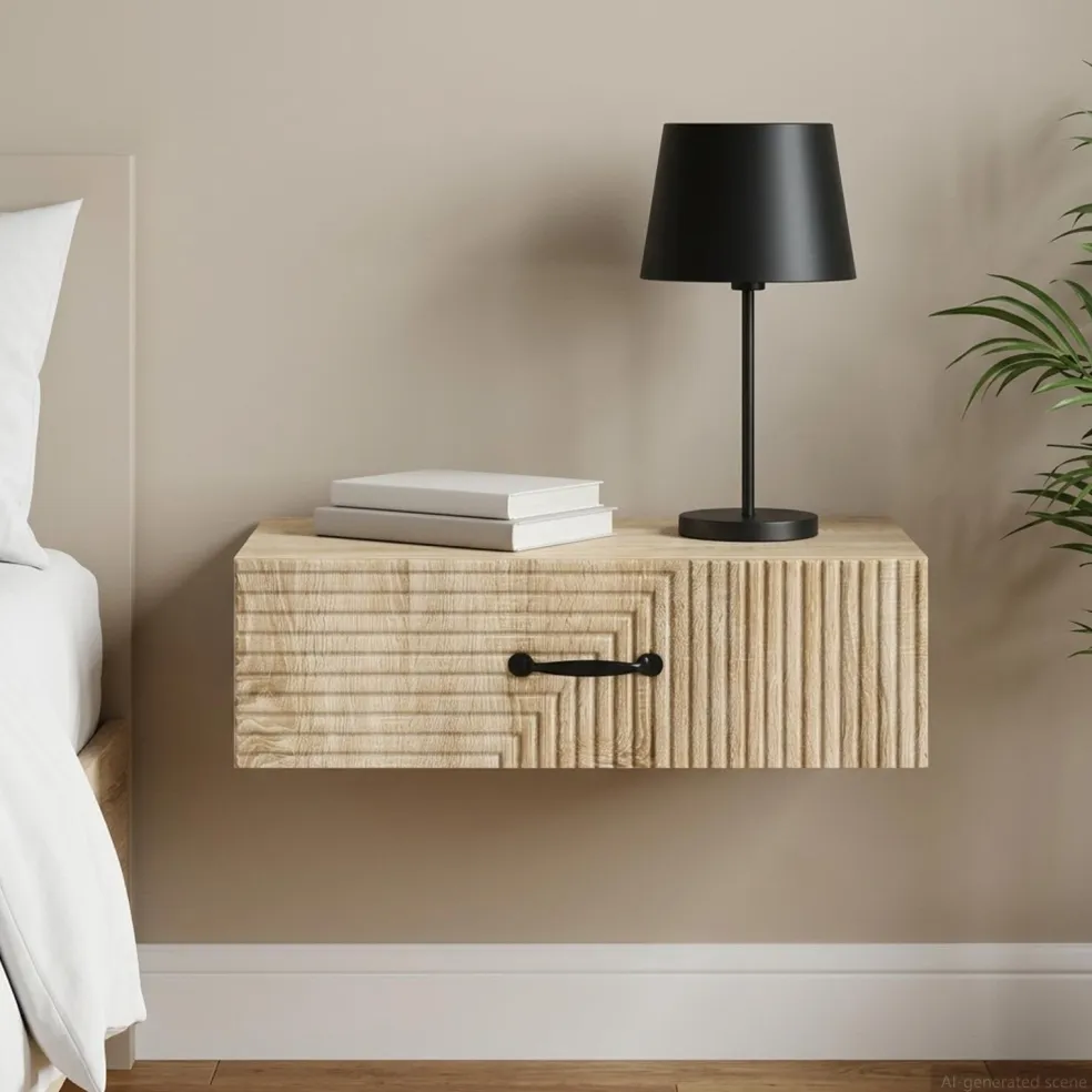 vidaXL Wandmontage Zijtafel 59 x 34,5 x 17 cm Bewerkt hout