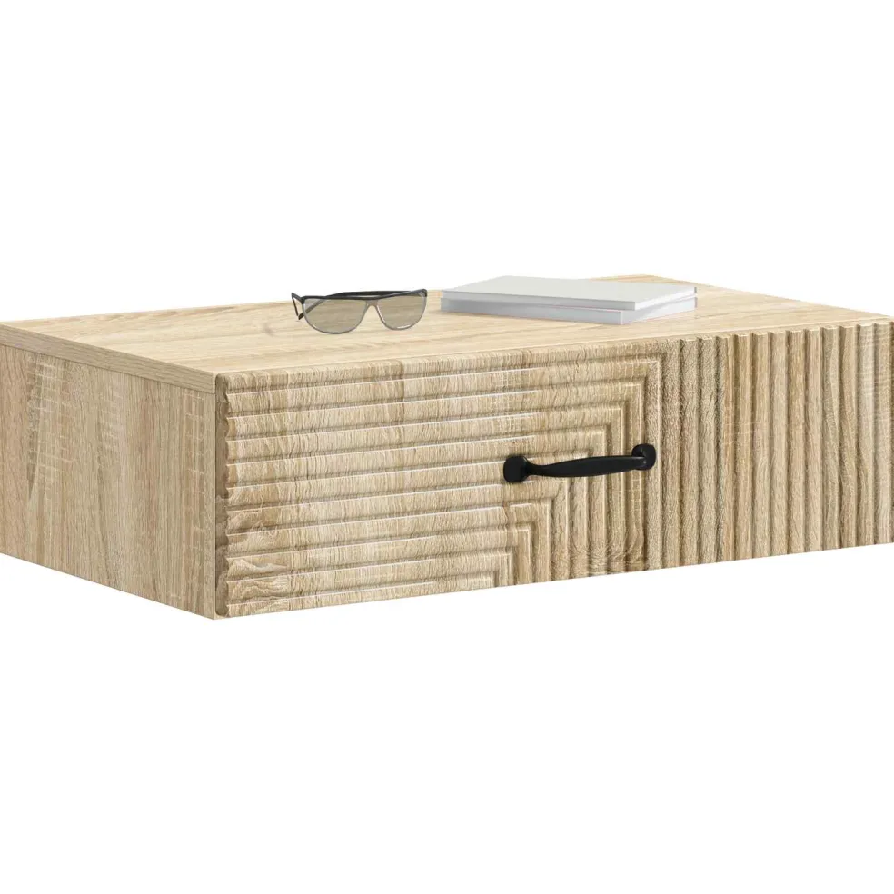 vidaXL Wandmontage Zijtafel 59 x 34,5 x 17 cm Bewerkt hout