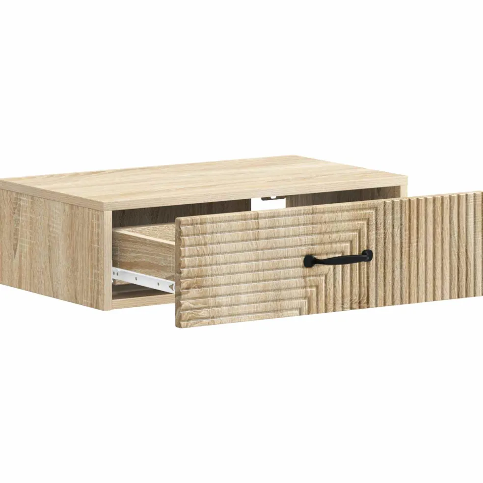 vidaXL Wandmontage Zijtafel 59 x 34,5 x 17 cm Bewerkt hout