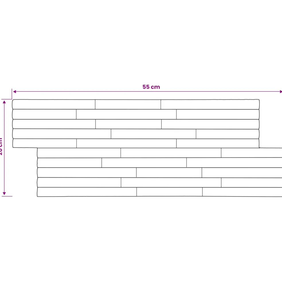 vidaXL Wandpaneel 10 st Naturel 55 x 20 x 2 cm