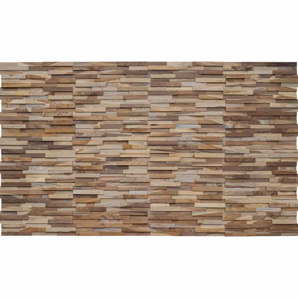 vidaXL Wandpanelen 10 st Naturel 56 x 18 x 2 cm Massief Teakhout