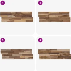 vidaXL Wandpanelen 10 st Naturel 56 x 18 x 2 cm Massief Teakhout