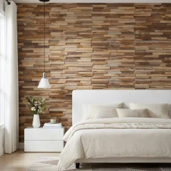 vidaXL Wandpanelen 10 st Naturel 56 x 18 x 2 cm Massief Teakhout