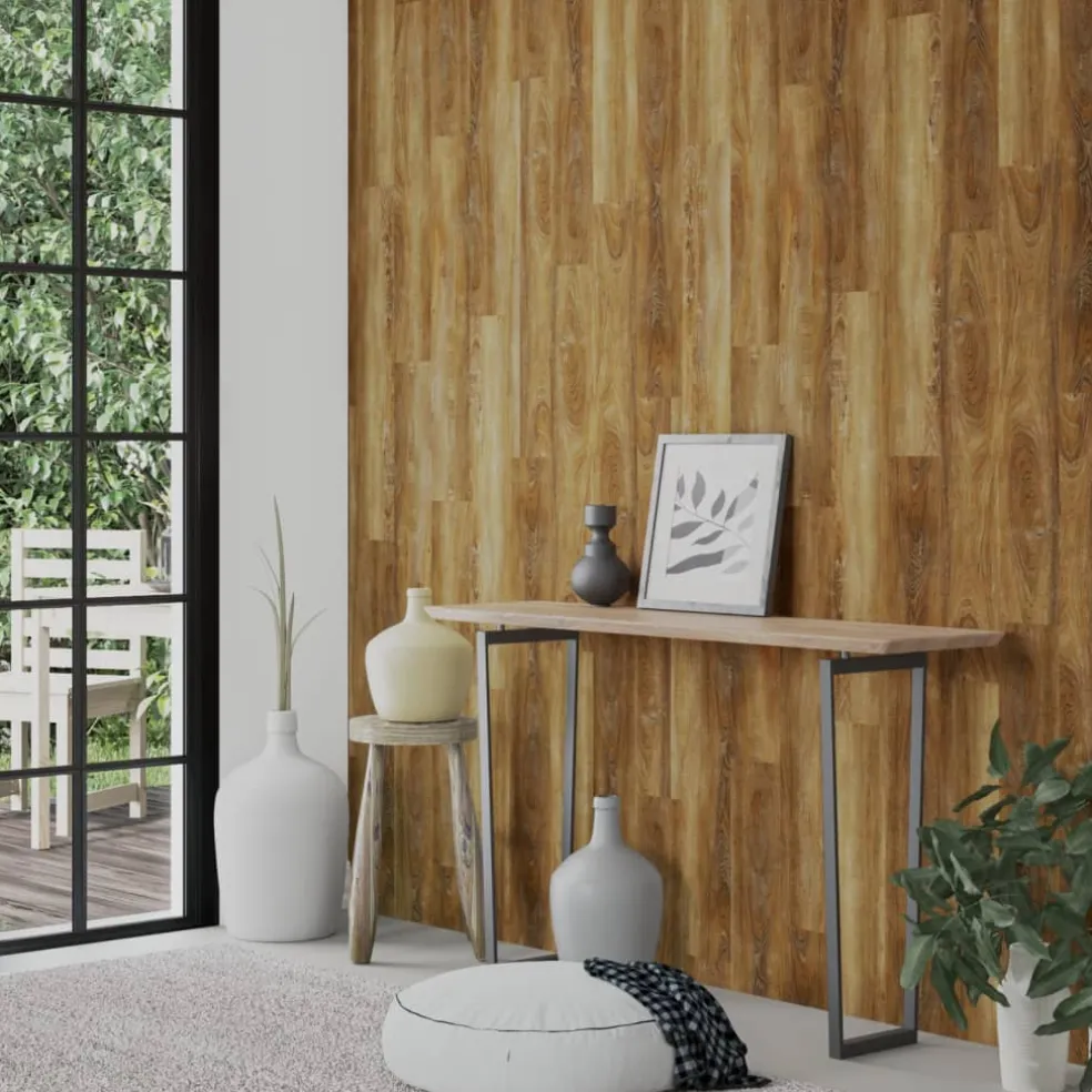 vidaXL Wandpanelen 15 st Wit Elm Hout PVC