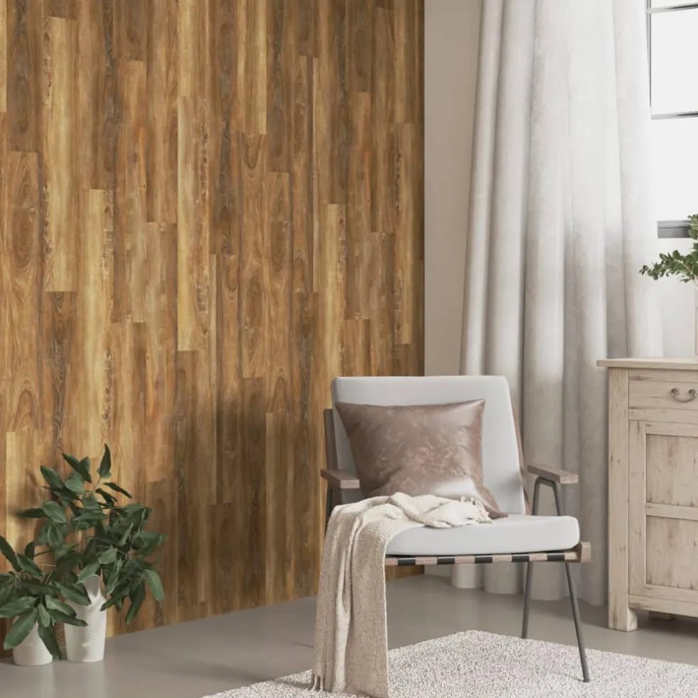 vidaXL Wandpanelen 15 st Wit Elm Hout PVC