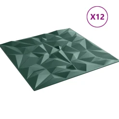 vidaXL Wandpanelen 12 st 50 x 50 cm Amethist Groen XPS Schuim