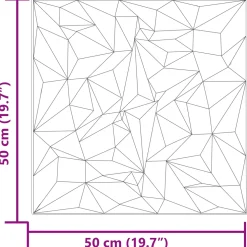 vidaXL Wandpanelen 24 st 50 x 50 cm Amethist Grijs XPS Schuim