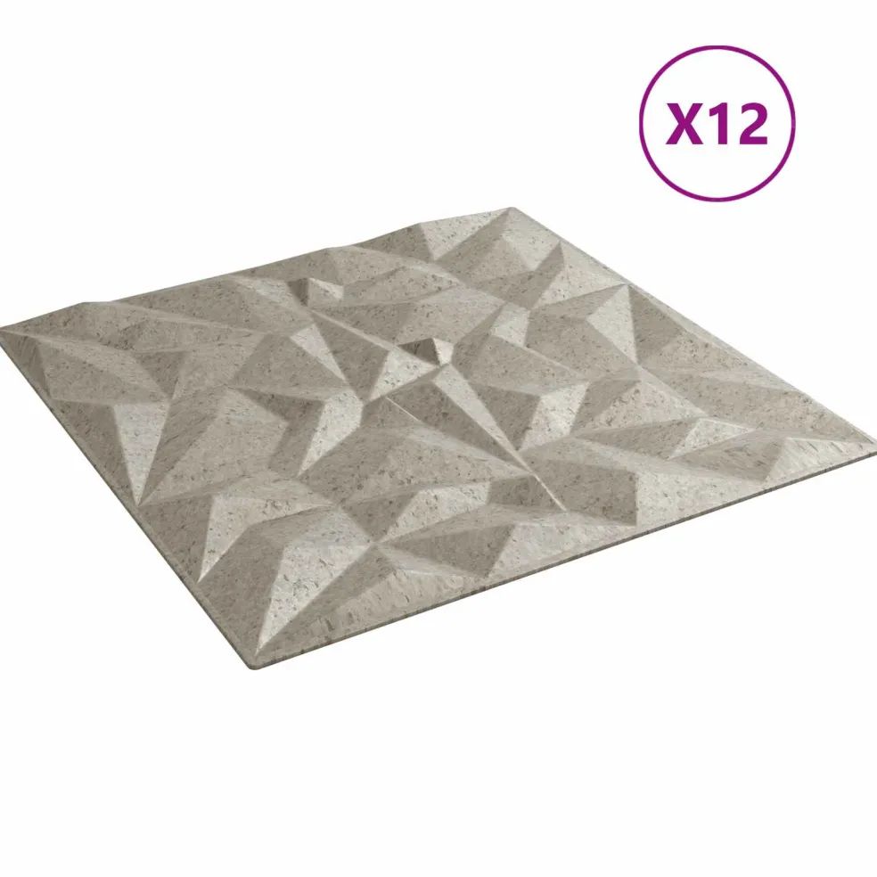 vidaXL Wandpanelen 12 st 50 x 50 cm Amethist Beton XPS Schuim