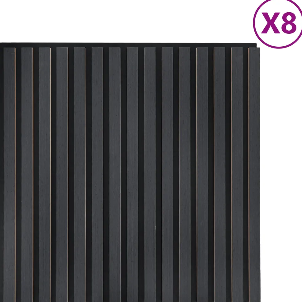 vidaXL Wandpanelen 8 st 60,5 x 60 cm Antraciet