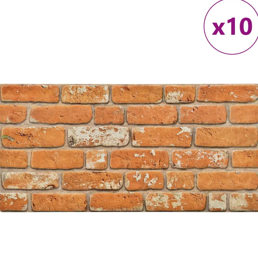 vidaXL Wandpanelen 10 st 100 x 50 cm Baksteen EPS-schuim
