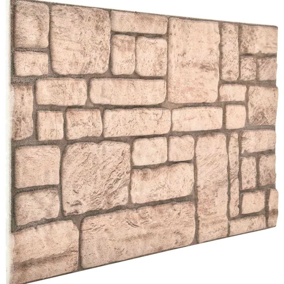 vidaXL Wandpanelen 10 st 100 x 50 cm Beige EPS-schuim
