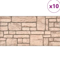 vidaXL Wandpanelen 10 st 100 x 50 cm Beige EPS-schuim