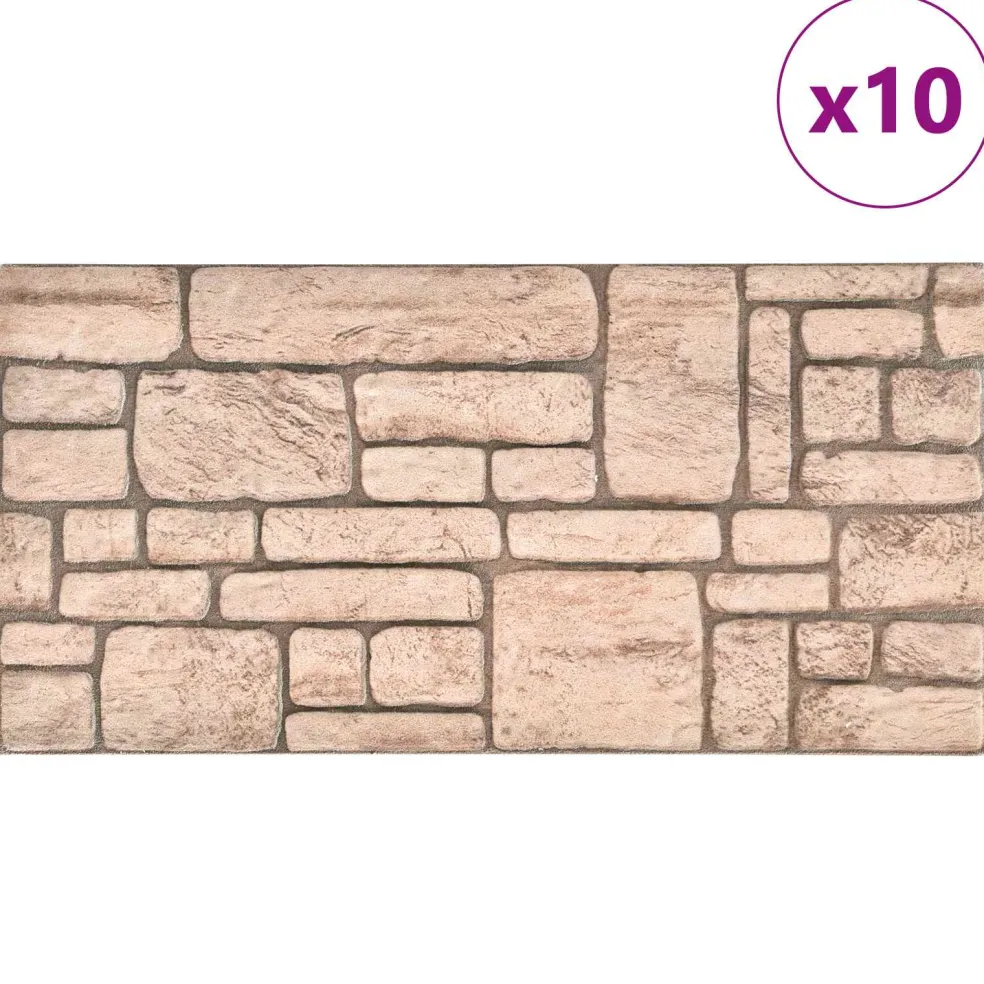 vidaXL Wandpanelen 10 st 100 x 50 cm Beige EPS-schuim