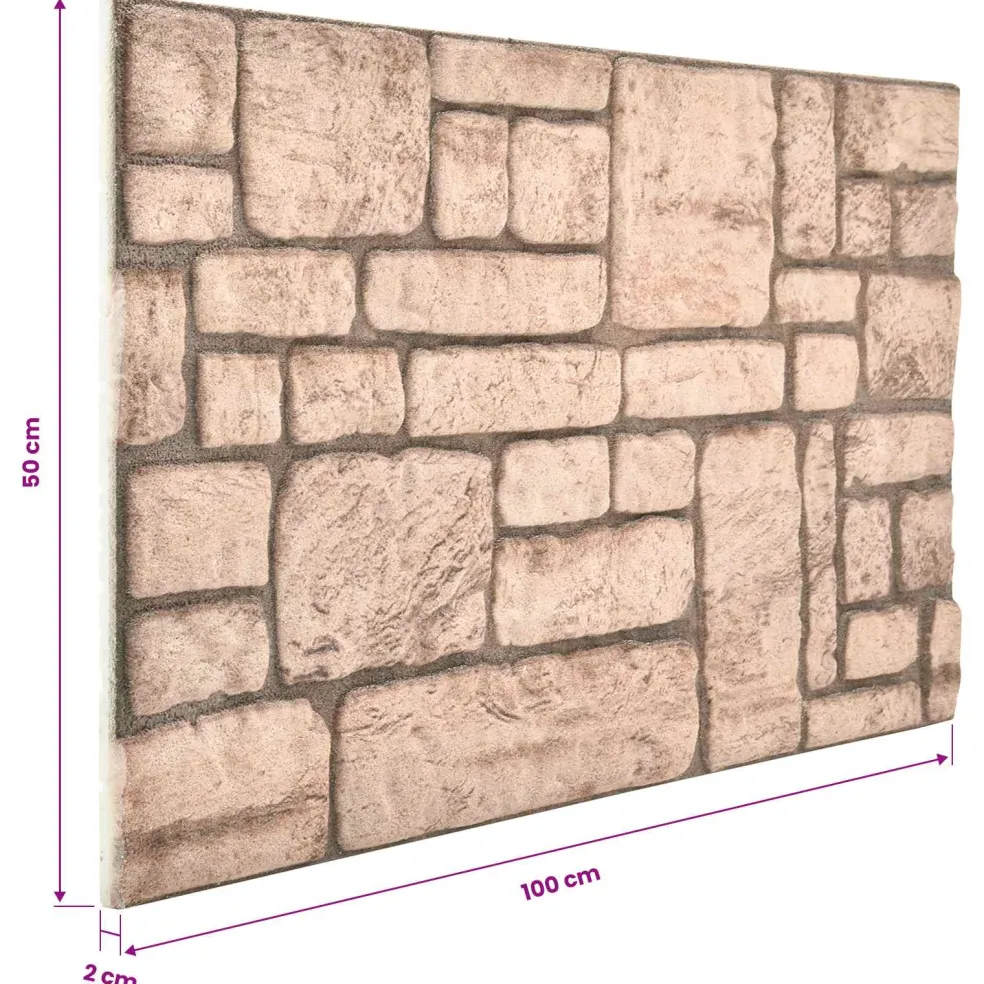 vidaXL Wandpanelen 10 st 100 x 50 cm Beige EPS-schuim