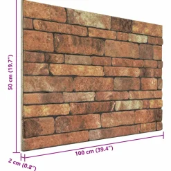 vidaXL Wandpanelen 10 st 100 x 50 cm Bruin en wit EPS-schuim