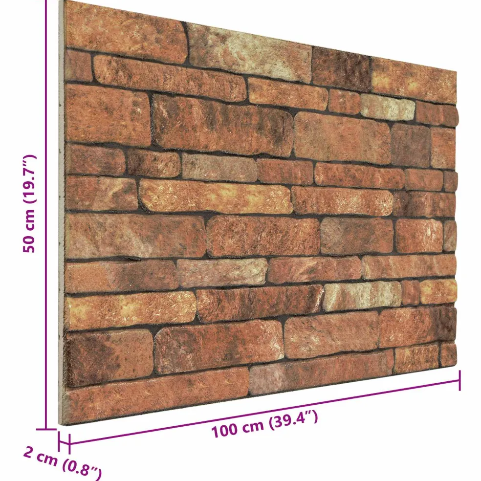 vidaXL Wandpanelen 10 st 100 x 50 cm Bruin en wit EPS-schuim