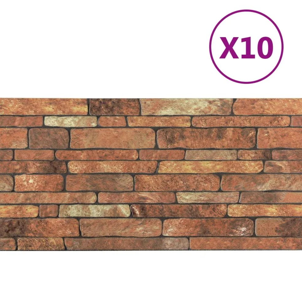 vidaXL Wandpanelen 10 st 100 x 50 cm Bruin en wit EPS-schuim