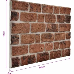 vidaXL Wandpanelen 10 st 100 x 50 cm Bruin Baksteen EPS-schuim