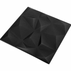 vidaXL Wandpanelen 12 st 50 x 50 cm Diamant Zwart XPS Schuim