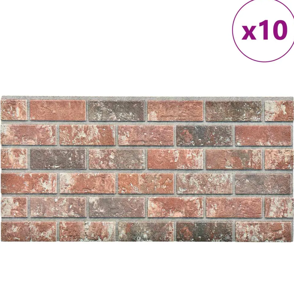 vidaXL Wandpanelen 10 st 100 x 50 cm Donkerbruin en Grijs EPS-schuim