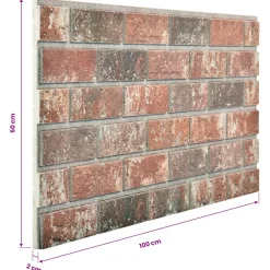 vidaXL Wandpanelen 10 st 100 x 50 cm Donkerbruin en Grijs EPS-schuim