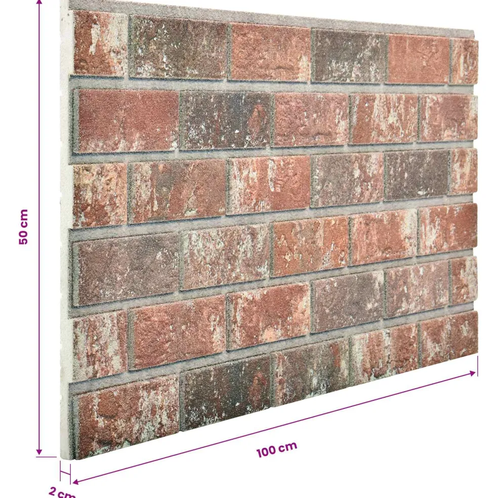 vidaXL Wandpanelen 10 st 100 x 50 cm Donkerbruin en Grijs EPS-schuim