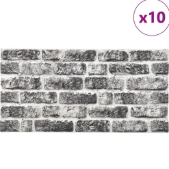 vidaXL Wandpanelen 10 st 100 x 50 cm Donkergrijs en Wit EPS-schuim