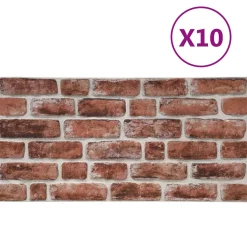 vidaXL Wandpanelen 10 st 100 x 50 cm Donkerbruin en Wit EPS-schuim