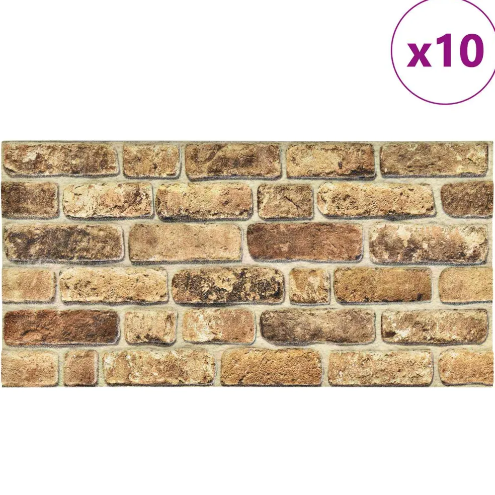 vidaXL Wandpanelen 10 st 100 x 50 cm Donker Zand EPS-schuim