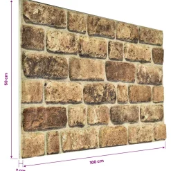 vidaXL Wandpanelen 10 st 100 x 50 cm Donker Zand EPS-schuim