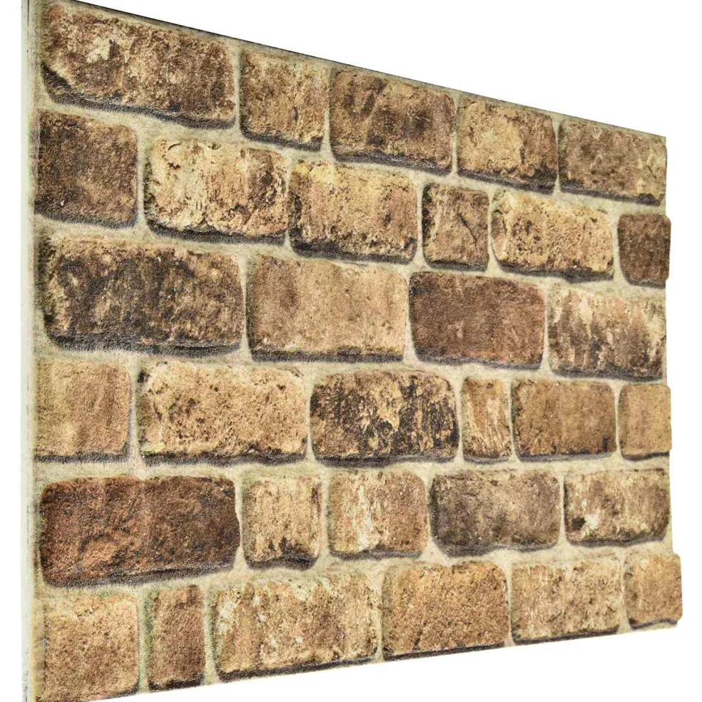 vidaXL Wandpanelen 10 st 100 x 50 cm Donker Zand EPS-schuim