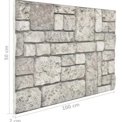 vidaXL Wandpanelen 10 st 100 x 50 cm Grijs EPS-schuim