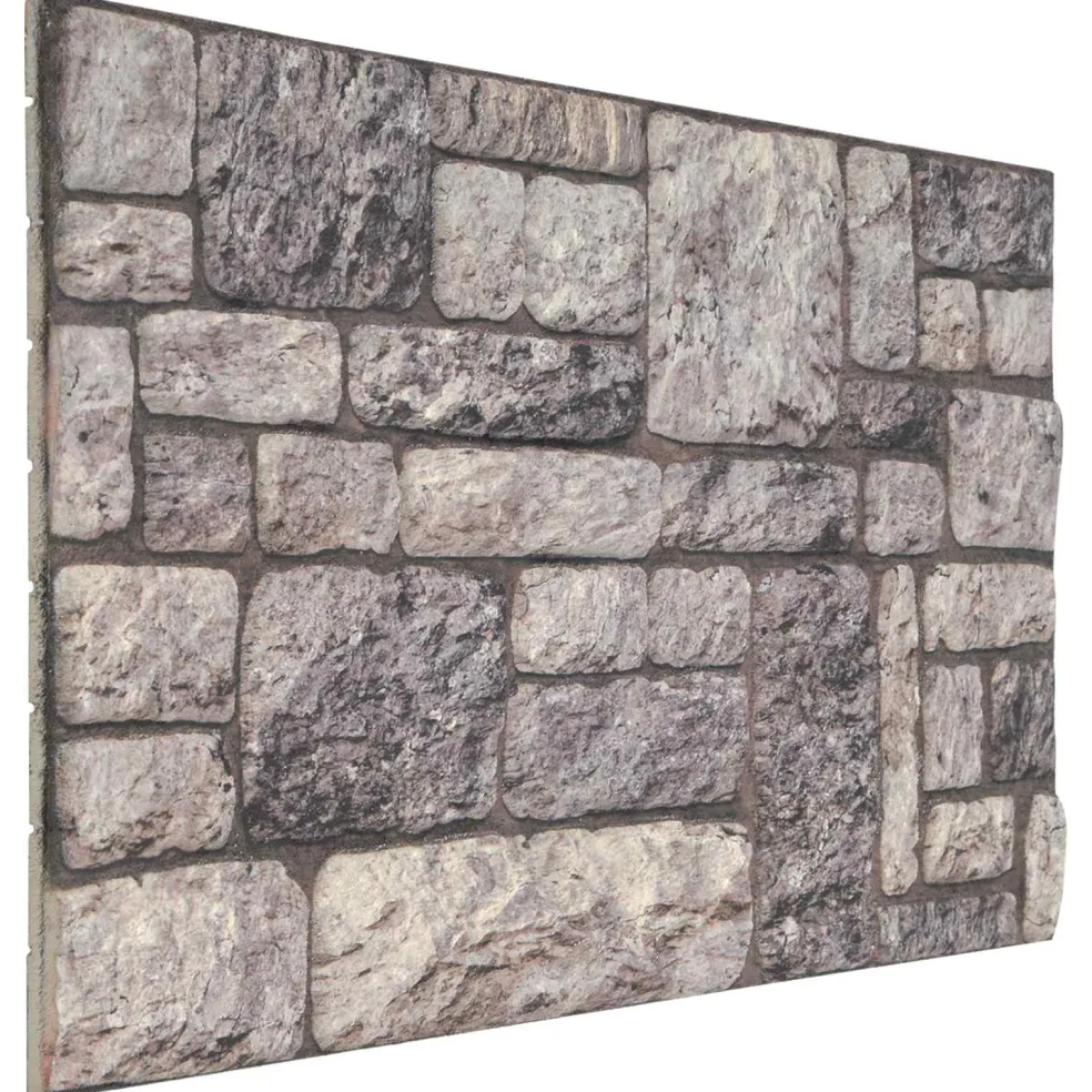 vidaXL Wandpanelen 10 st 100 x 50 cm Grijs en Wit EPS-schuim