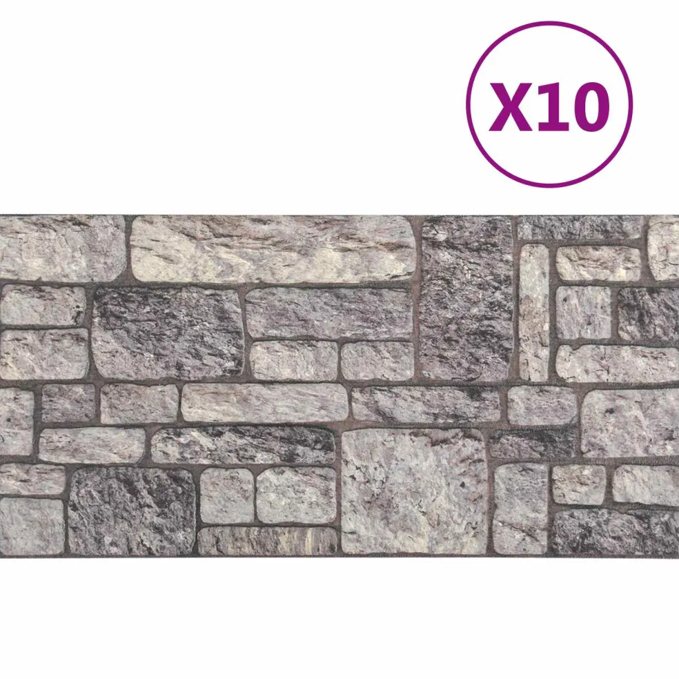 vidaXL Wandpanelen 10 st 100 x 50 cm Grijs en Wit EPS-schuim