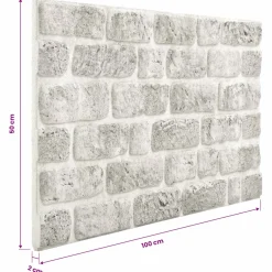 vidaXL Wandpanelen 10 st 100 x 50 cm Lichtgrijs EPS-schuim